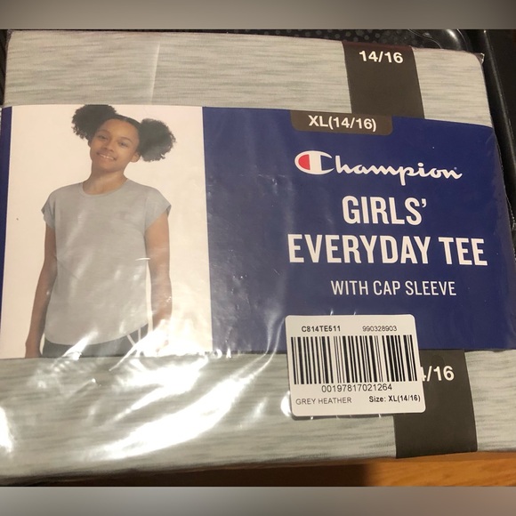 Champion girls gray Everyday Active Tee with cap sleeves size 14/16 - Picture 4 of 7